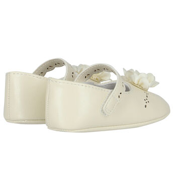 Baby Girls Ivory Flower Pre Walker Shoes